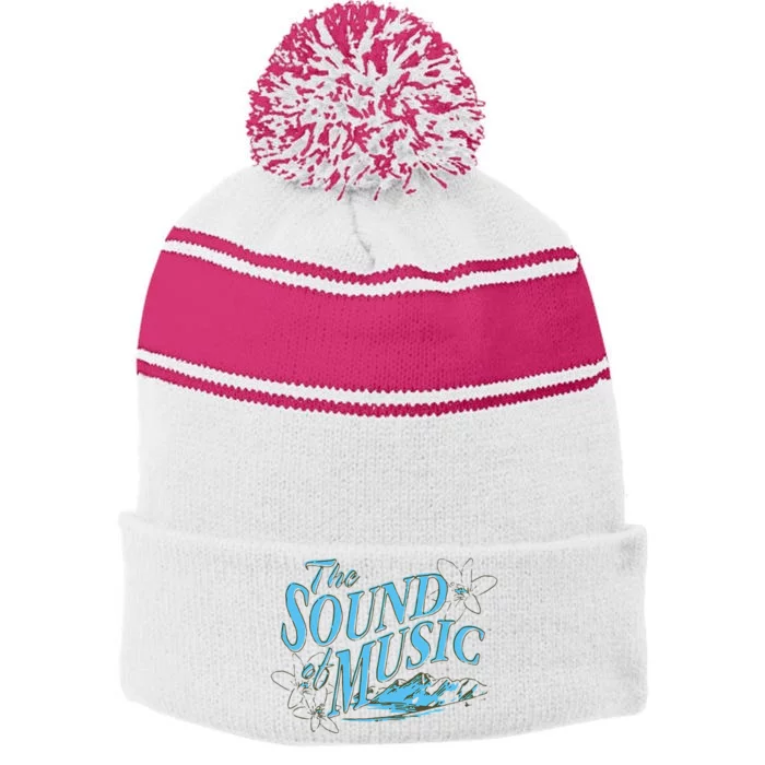 The Sound Of Music White Stripe Pom Pom Beanie