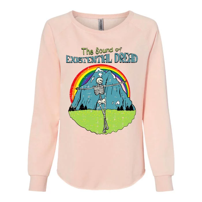 The Sound Of Existential Dread Skeleton Fun Retro Womens California Wash Sweatshirt