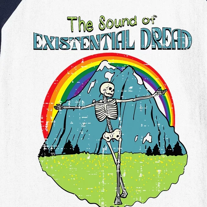 The Sound Of Existential Dread Skeleton Fun Retro Baseball Sleeve Shirt