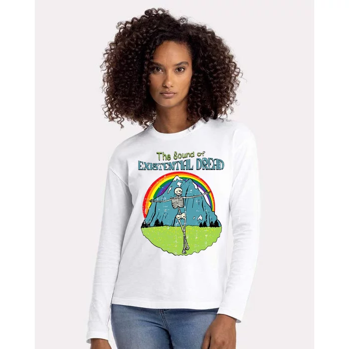 The Sound Of Existential Dread Skeleton Fun Retro Womens Cotton Relaxed Long Sleeve T-Shirt