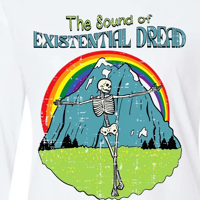 The Sound Of Existential Dread Skeleton Fun Retro Womens Cotton Relaxed Long Sleeve T-Shirt