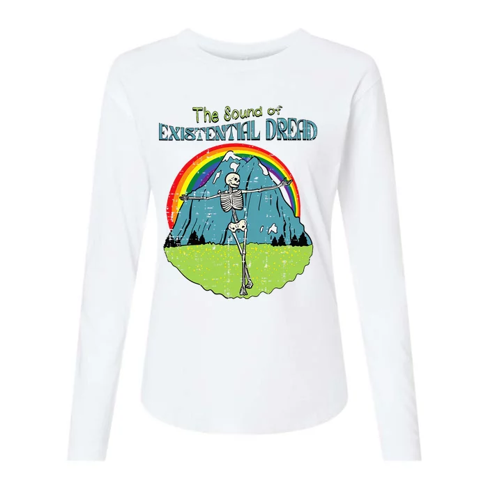 The Sound Of Existential Dread Skeleton Fun Retro Womens Cotton Relaxed Long Sleeve T-Shirt