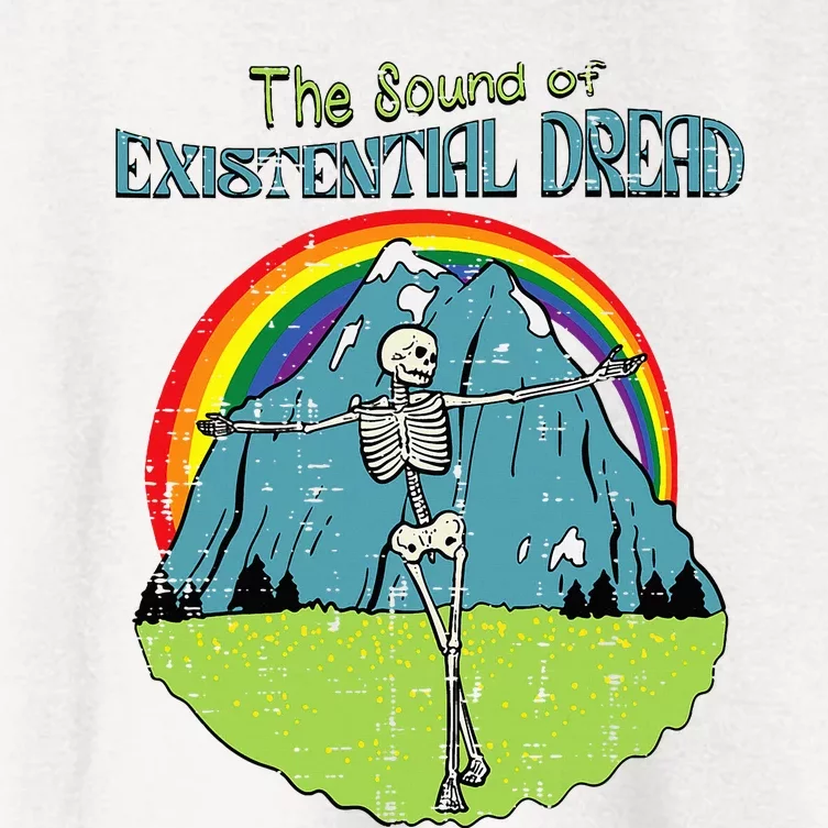 The Sound Of Existential Dread Skeleton Fun Retro Women's Crop Top Tee