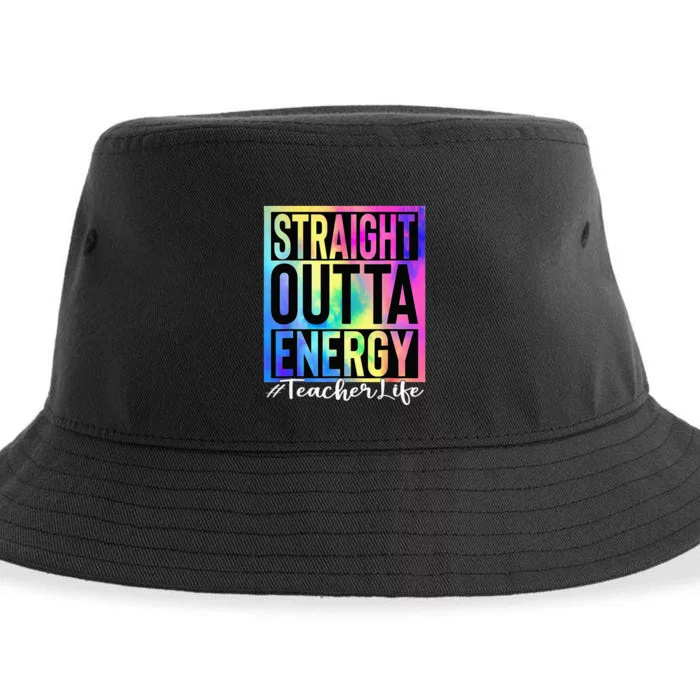 Teacher Straight Outta Energy Teacher Life Tie Dye Sustainable Bucket Hat