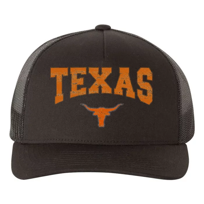 Texas State Of Texas Orange Text Yupoong Adult 5-Panel Trucker Hat