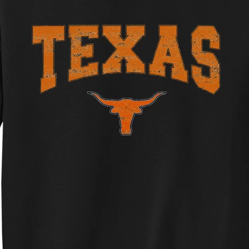 Texas State Of Texas Orange Text Tall Sweatshirt