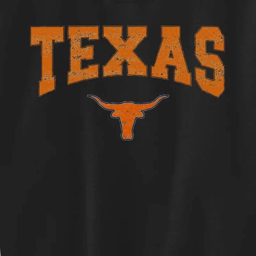 Texas State Of Texas Orange Text Kids Sweatshirt