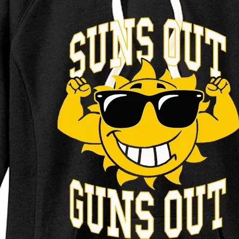 Trendy Suns Out Guns Out Cool Muscle Sun Women's Fleece Hoodie