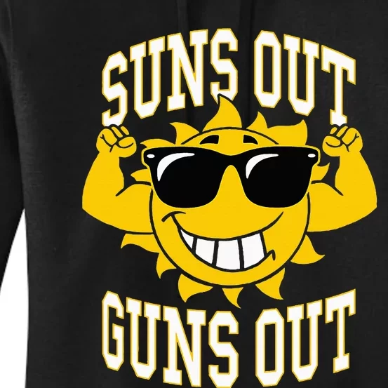 Trendy Suns Out Guns Out Cool Muscle Sun Women's Pullover Hoodie