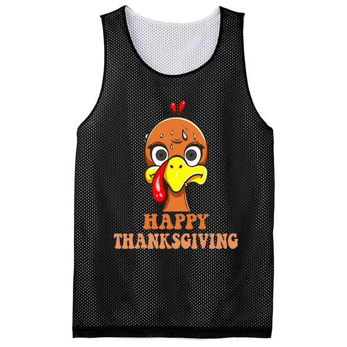 Turkey Startled on Thanksgiving Day Celebration Mesh Reversible Basketball Jersey Tank