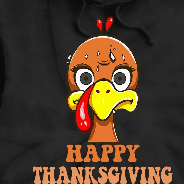 Turkey Startled on Thanksgiving Day Celebration Tie Dye Hoodie