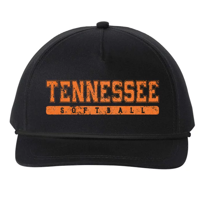 Tennessee Softball Orange Vintage Text Snapback Five-Panel Rope Hat