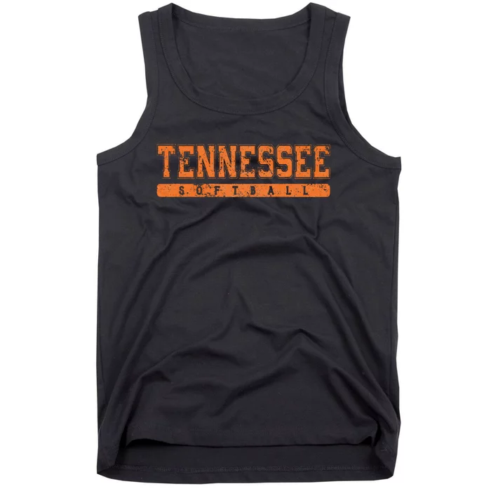 Tennessee Softball Orange Vintage Text Tank Top