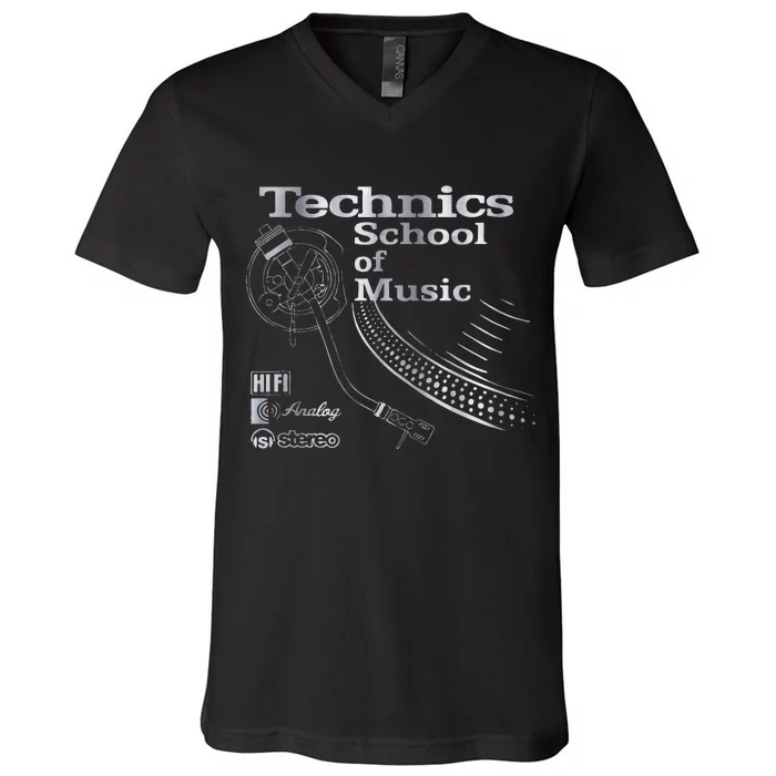 Technics School Of Music V-Neck T-Shirt