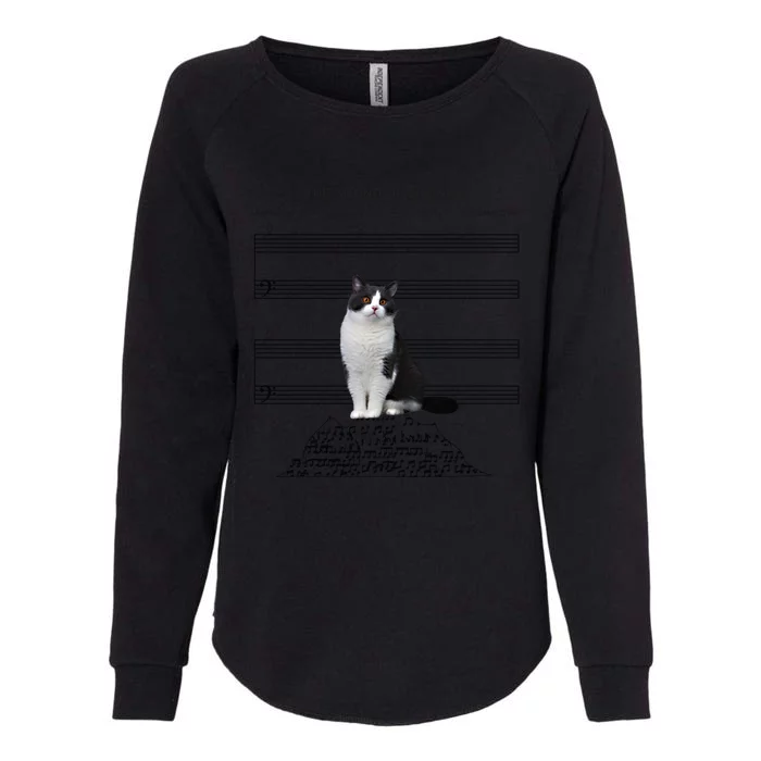 The Sound Of Silence Cat Lover Music Gift Womens California Wash Sweatshirt