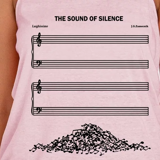 The Sound Of Silence Funny Musical Cute Gift Women's Knotted Racerback Tank