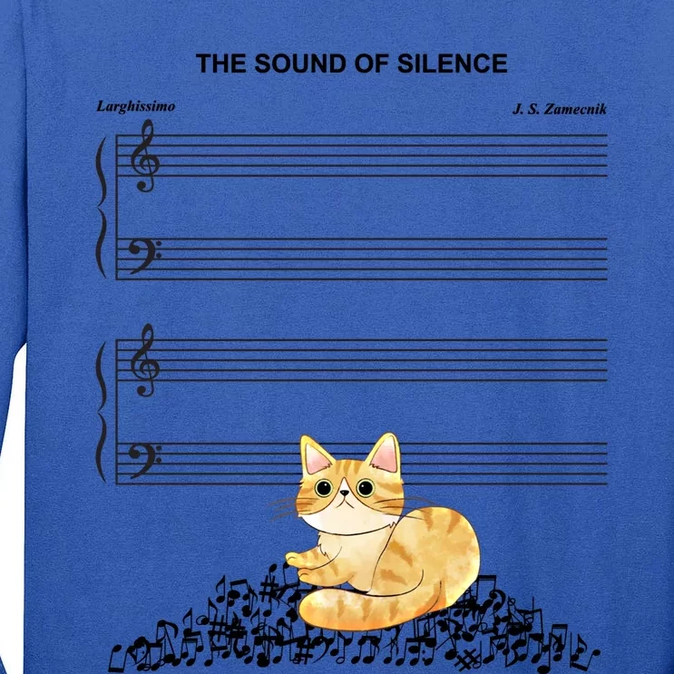 The Sound Of Silence Music And Cat Lover Meaningful Gift Tall Long Sleeve T-Shirt