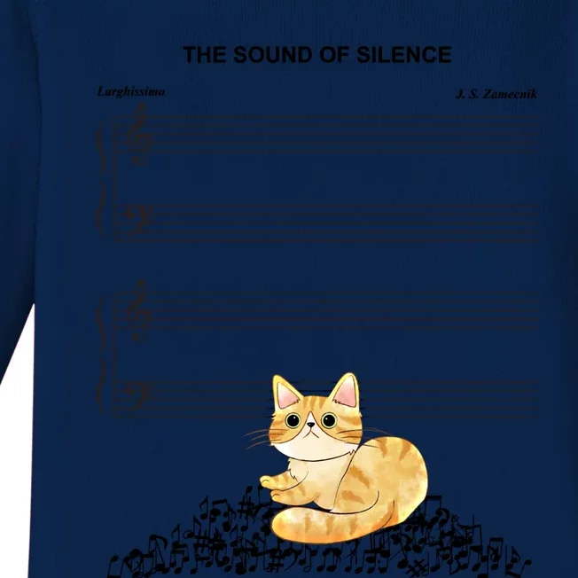 The Sound Of Silence Music And Cat Lover Meaningful Gift Baby Long Sleeve Bodysuit