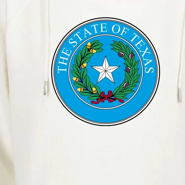 The State Of Texas Seal Womens Funnel Neck Pullover Hood