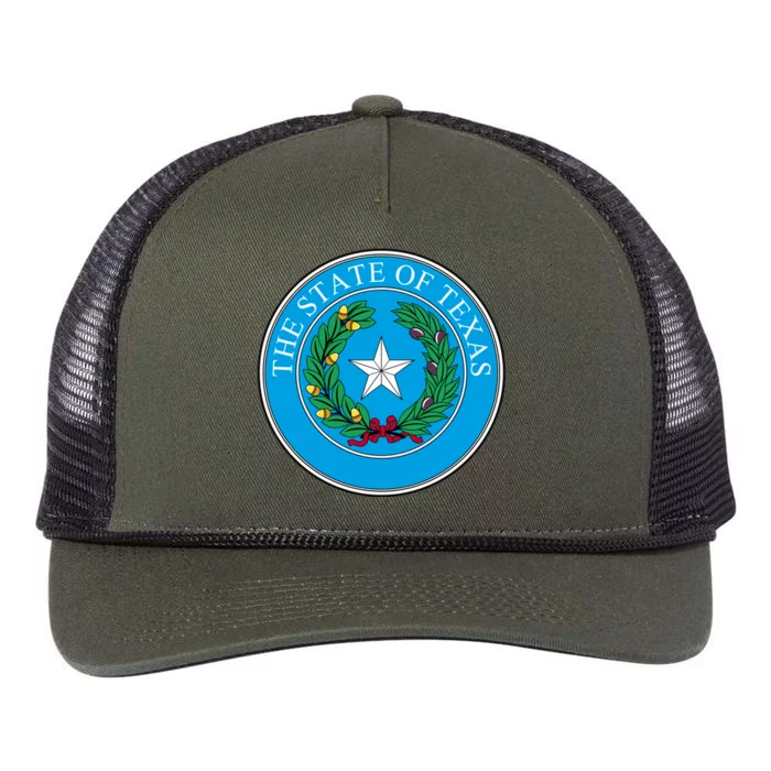 The State Of Texas Seal Retro Rope Trucker Hat Cap