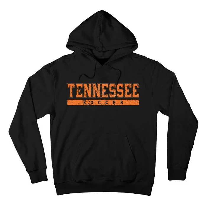 Tennessee Soccer Orange Vintage Text Tall Hoodie