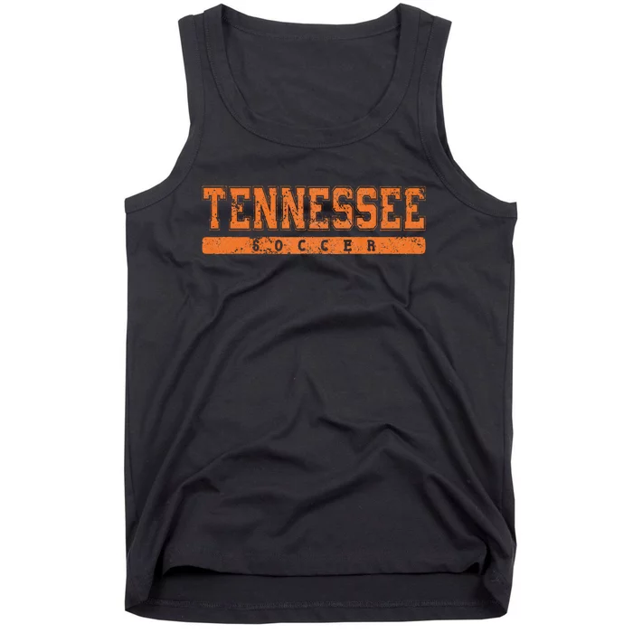 Tennessee Soccer Orange Vintage Text Tank Top