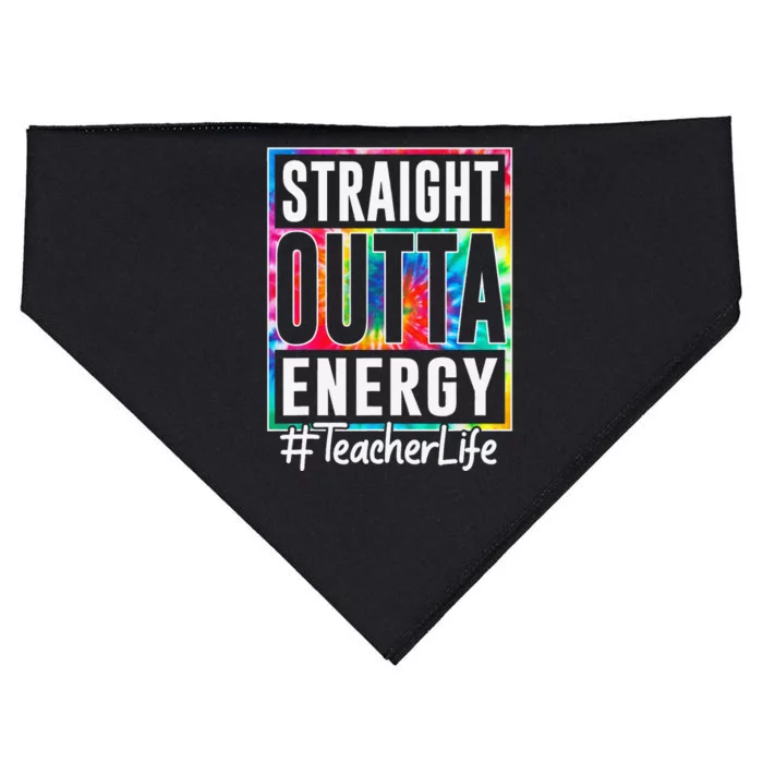 Teacher Straight Outta Energy Teacher Life Funny Teacher USA-Made Doggie Bandana