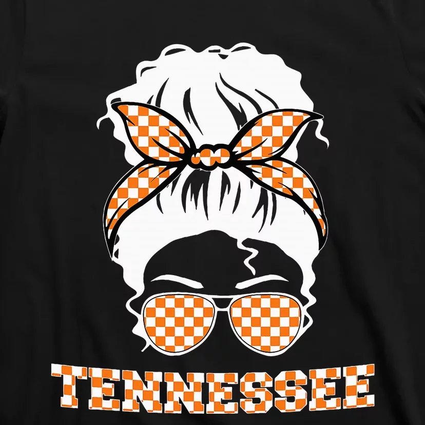 Tennessee State Orange Usa Messy Bun Hair Pride T-Shirt