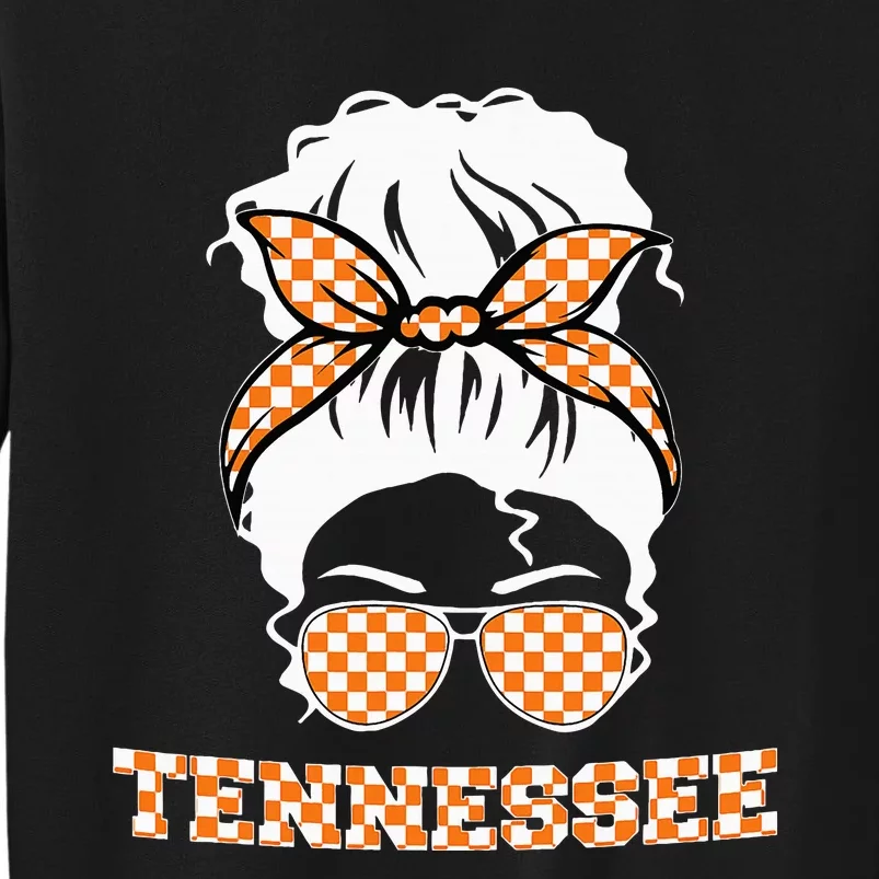 Tennessee State Orange Usa Messy Bun Hair Pride Tall Sweatshirt