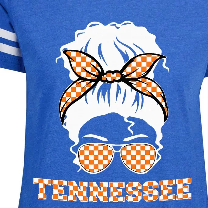 Tennessee State Orange Usa Messy Bun Hair Pride Enza Ladies Jersey Football T-Shirt