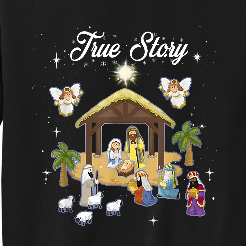 True Story Of Jesus Birth Christmas Nativity Catholic Sweatshirt