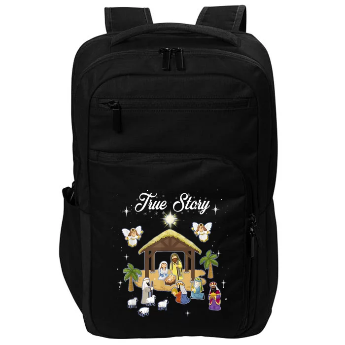 True Story Of Jesus Birth Christmas Nativity Catholic Impact Tech Backpack