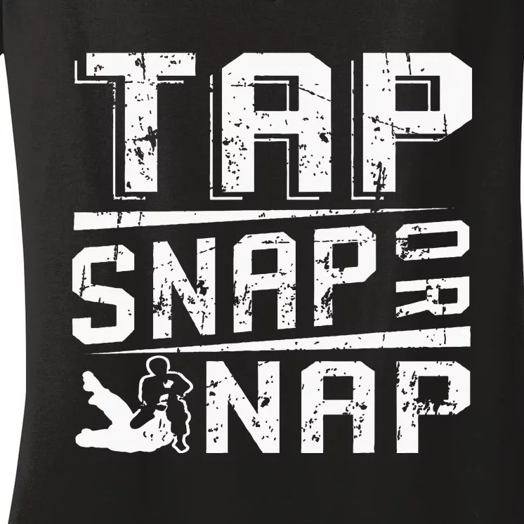 Tap Snap Or Nap Jiu Jitsu Brazilian Bjj Women's V-Neck T-Shirt