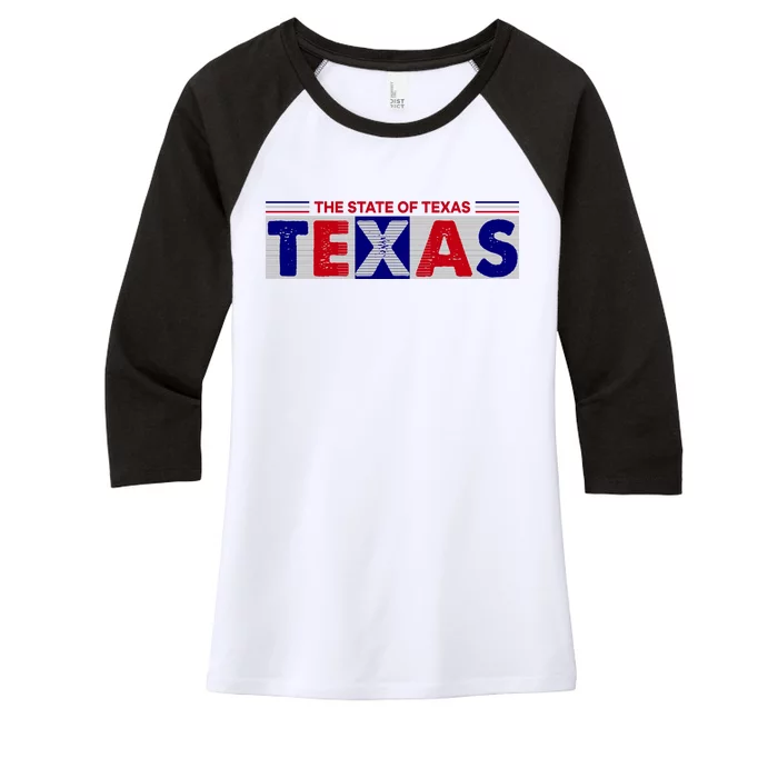 The State Of Texas Logo Women's Tri-Blend 3/4-Sleeve Raglan Shirt