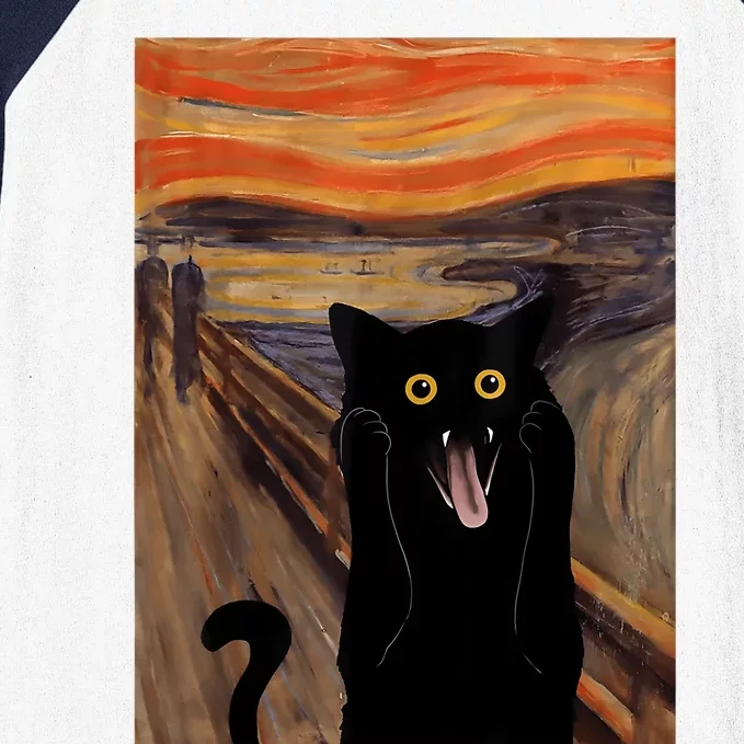 The Scream Picture Munch Cats Mice Parody Baseball Sleeve Shirt