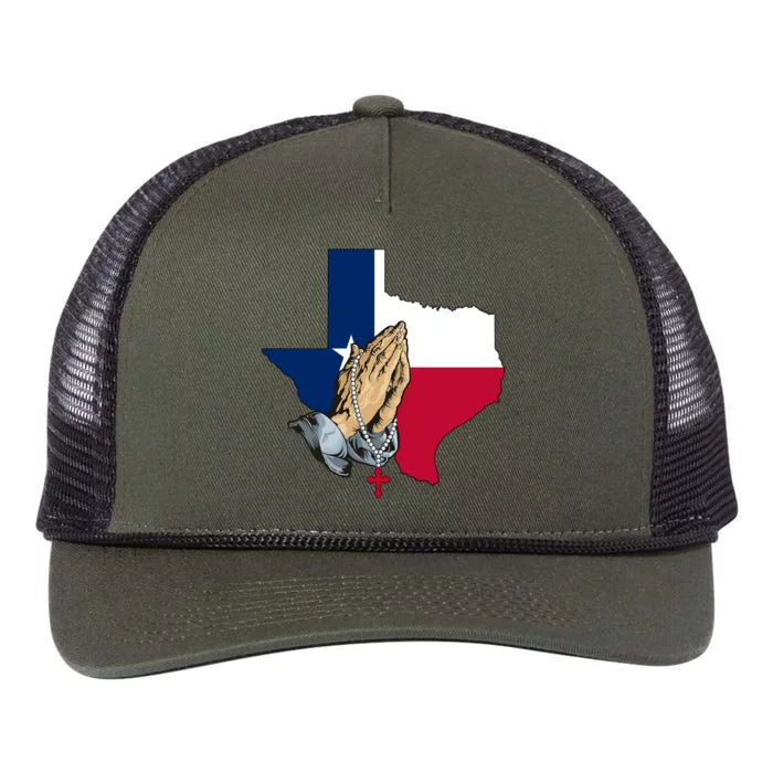 Texas Strong Pray For Uvalde Retro Rope Trucker Hat Cap