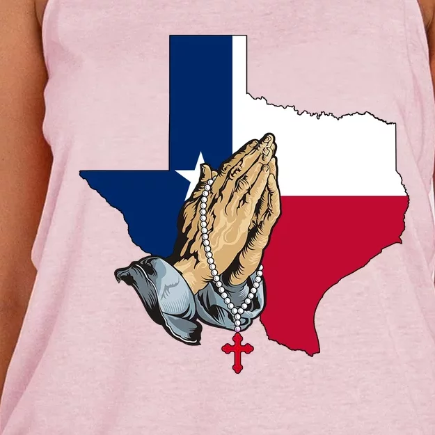 Texas Strong Pray For Uvalde Women's Knotted Racerback Tank