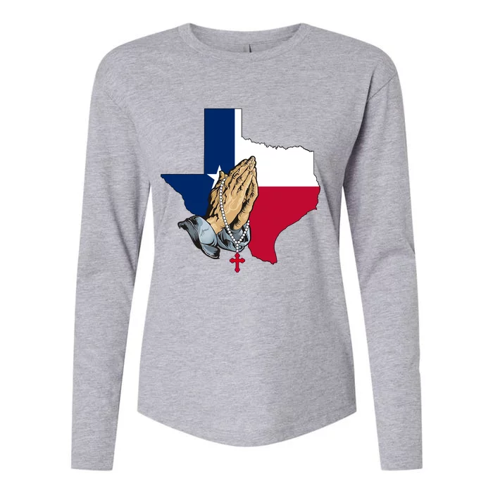 Texas Strong Pray For Uvalde Womens Cotton Relaxed Long Sleeve T-Shirt