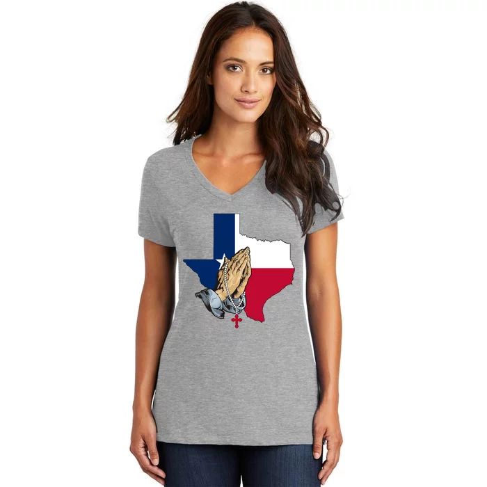 Texas Strong Pray For Uvalde Women's V-Neck T-Shirt