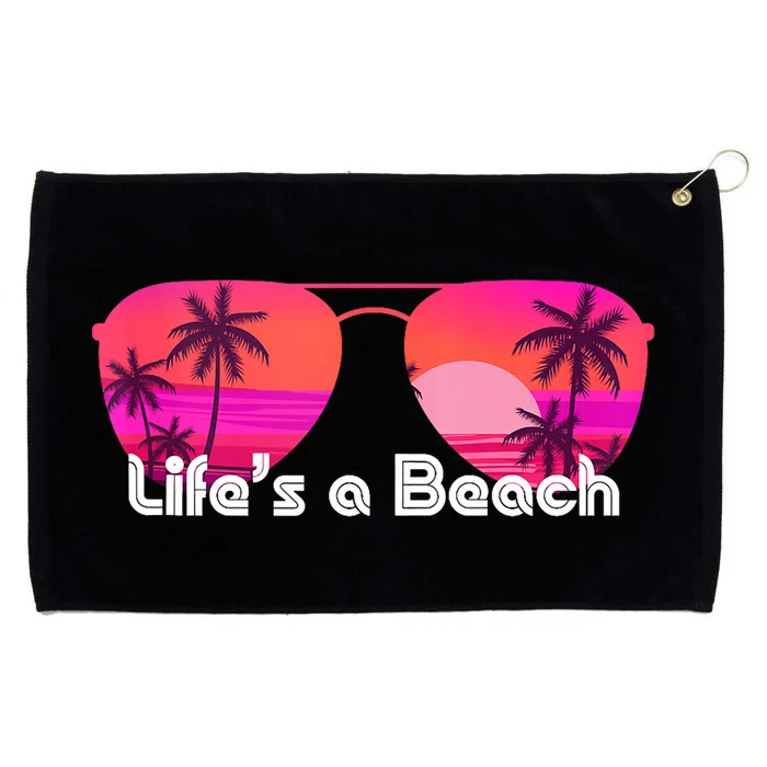 Tropical Sunset Paradise Grommeted Golf Towel