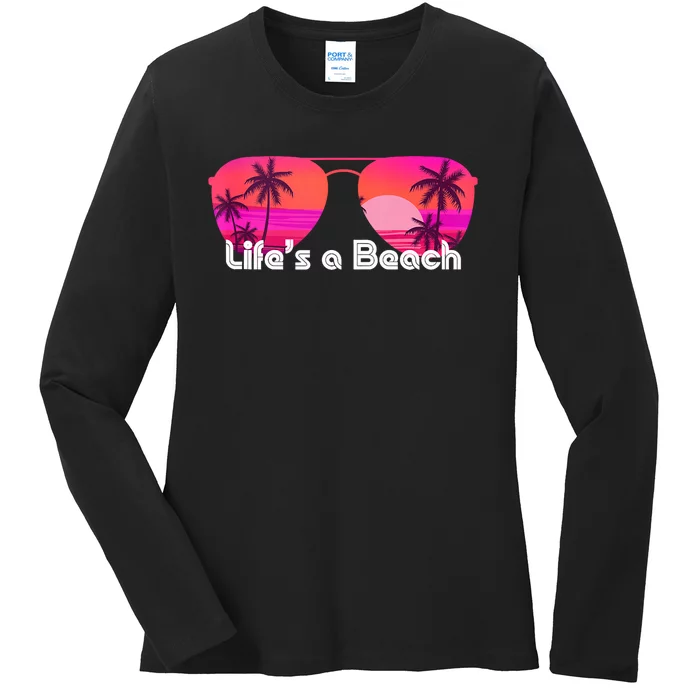 Tropical Sunset Paradise Ladies Long Sleeve Shirt