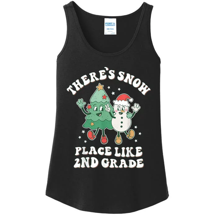 There’s Snow Place Like 2nd Grade Merry Teacher Xmas Snowman Ladies Essential Tank