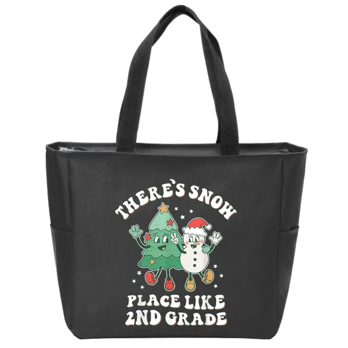 There’s Snow Place Like 2nd Grade Merry Teacher Xmas Snowman Zip Tote Bag