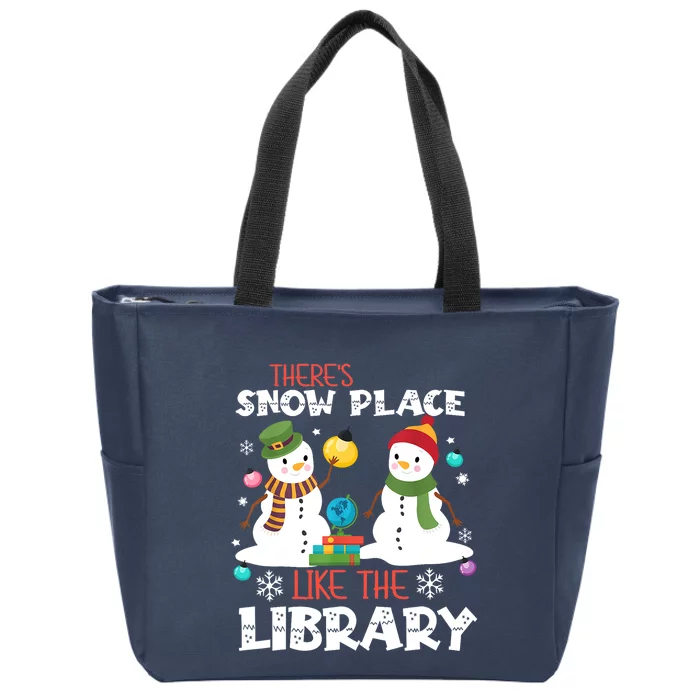 ThereS Snow Place Like The Library Christmas Zip Tote Bag