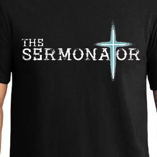 The Sermonator Pastor Appreciation Christian Cross Fun Gift Pajama Set