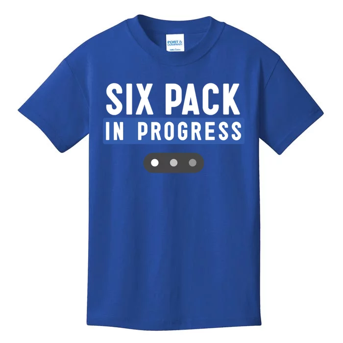 Trendy Six Pack In Progress Loading Bar Fitness Humor Gift Kids T-Shirt