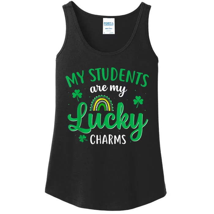 Teacher St Patricks Day My Students Are My Lucky Charms Ladies Essential Tank