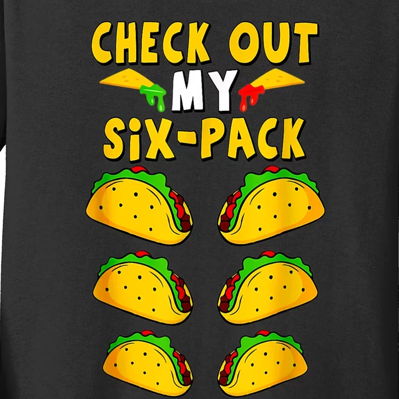 Taco Six Pack Mexican Fiesta Cinco De Mayo Kids Long Sleeve Shirt