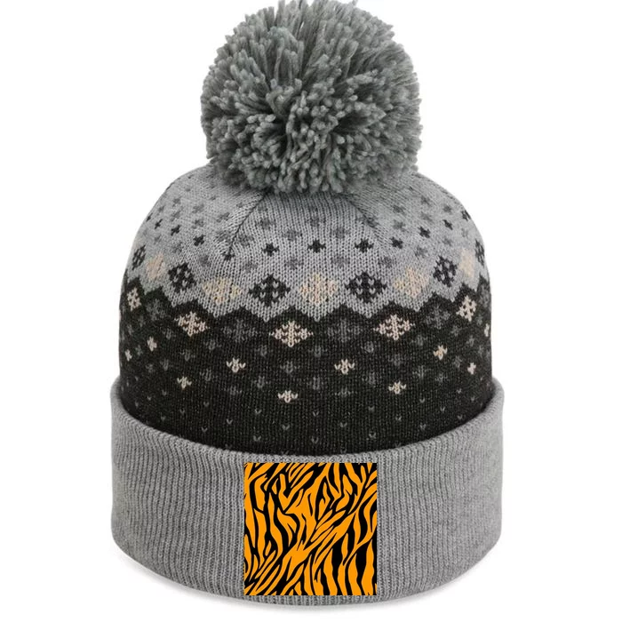 Tiger Stripes Pattern The Baniff Cuffed Pom Beanie