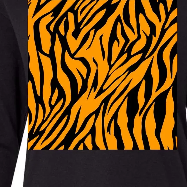 Tiger Stripes Pattern Womens Cotton Relaxed Long Sleeve T-Shirt